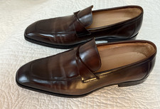 SESSEBEN Chicago Men Leather Slip On Brown Shoes Size 43/10 PSO B610-US Size 10