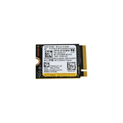 512GB Micron 2500 SSD NVMe M.2 2230 / P/N: 0F5XMW / 30mm Baulänge MTFDKBK512QGN