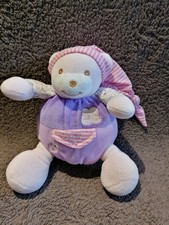 Doudou ours boule rose violet