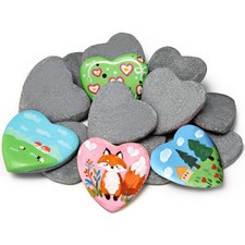 15 Heart-Shaped Natural Rocks for Painting - DIY Craft Decoration Stones