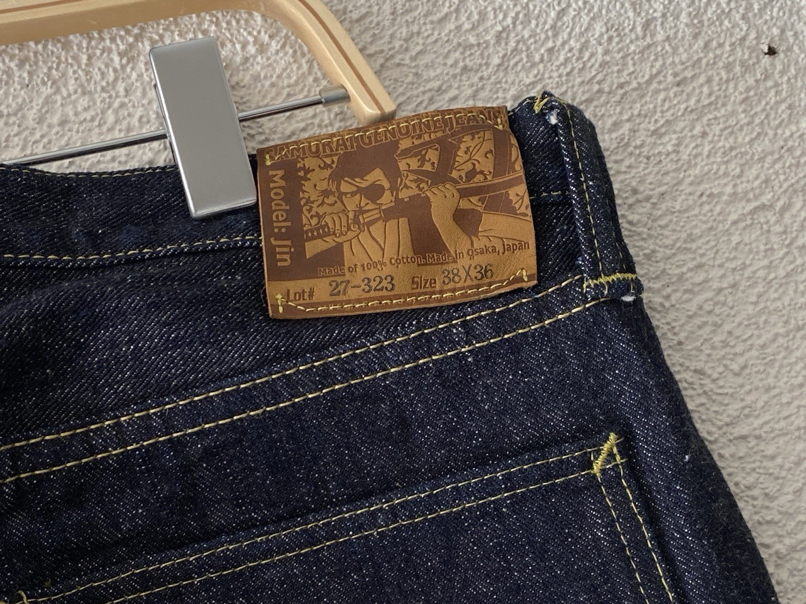 SAMURAI JEANS S140VXJ Jin 17oz Left Hand Twill Selvedge Denim 38/39 x 35 Indigo