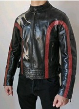 Belstaff Daytona Black Prince Leather Jacket, Malenotti Era,Size 46 About S