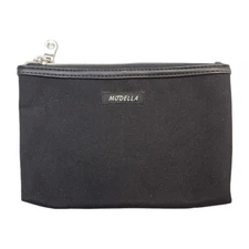 Small Modella Black Zippered Cosmetics Bag 7x5"