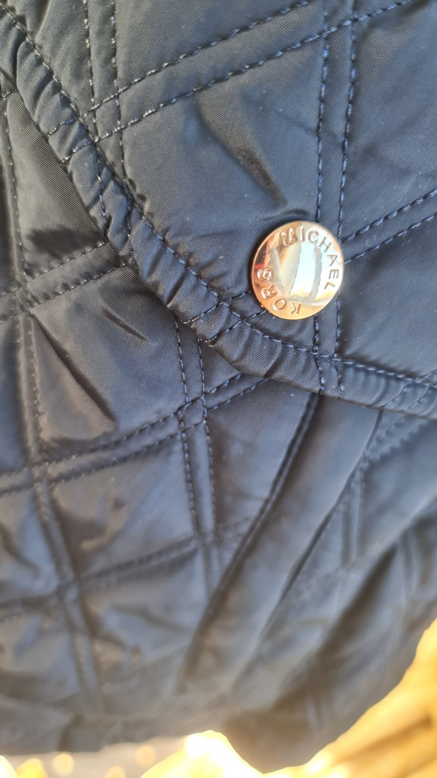 Michael Kors Ladies Quilted Jacket BNWOT Navy Size L thumbnail 5