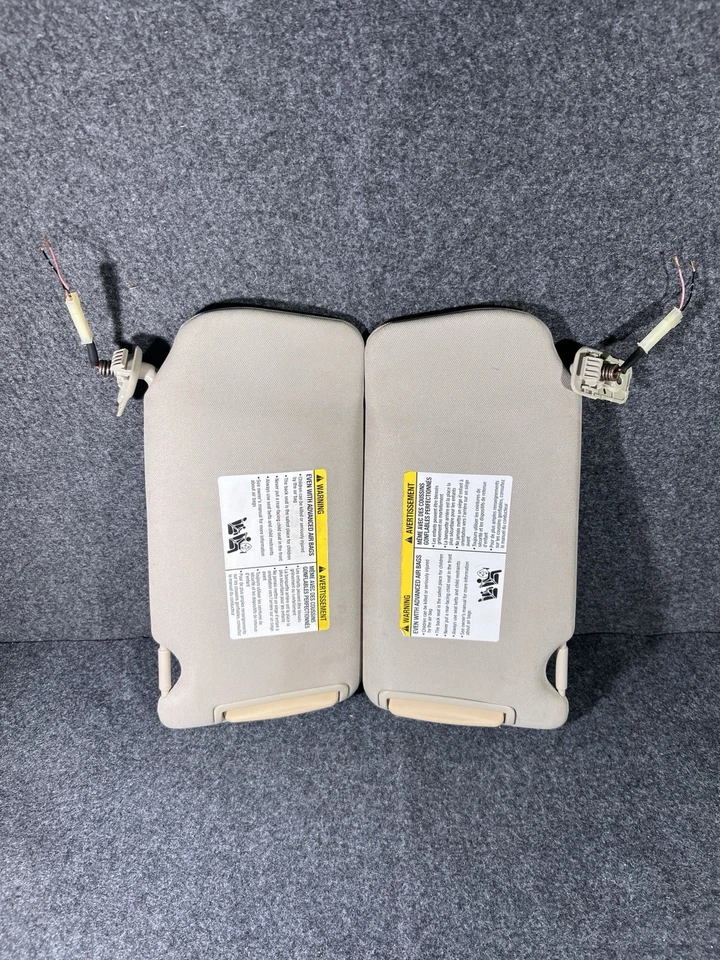 2009-2012 Nissan Altima Sun Visor Lighted Driver Passenger Set Pair Beige OEM - Image 2 of 4