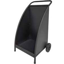 Carrello Porta Legna In Metallo Nero Con Ruote 50 X 53 X 88Cm