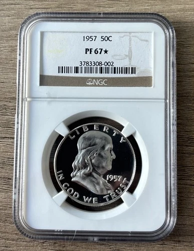 Franklin Half, 1957, NGC Proof 67 Star, Cameo Obverse, Brilliant Reverse