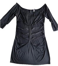 Elegant Moments Black Mini Dress Size L | Cage Strap Detail | Costume Clubwear