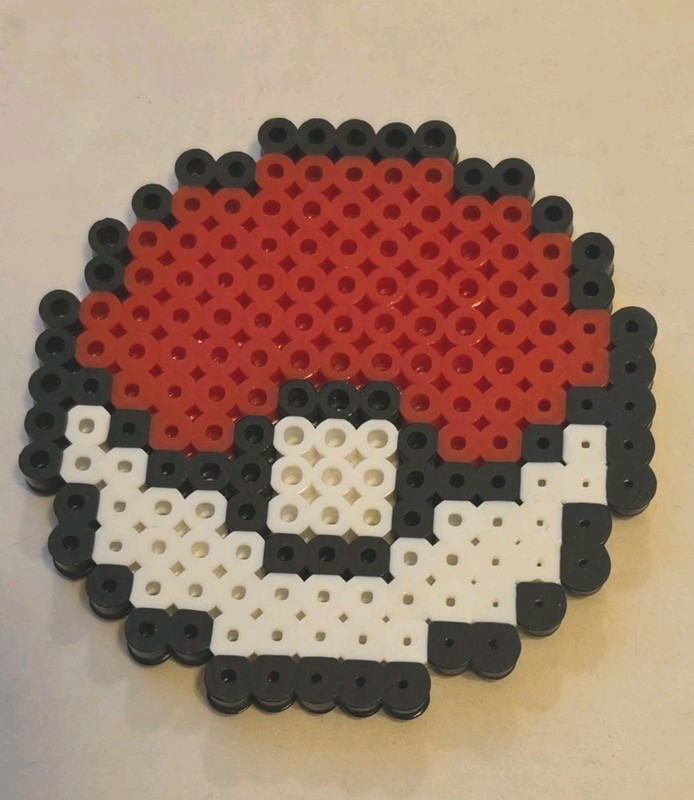 Pokemon Poke Ball Perler Bead  Pixel Art, New 
