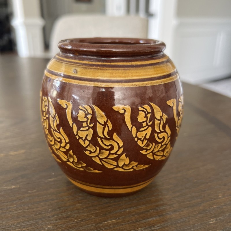 Egyptian Rain Jar Incense Holder Glazed Earthen Ware Signed And Numbered