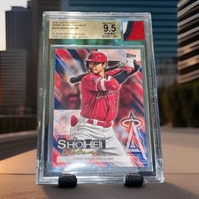 Topps 2019 Update Shohei Ohtani Highlights Player Worn Jersey Insert BGS 9.5