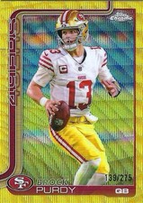 2025 Topps Chrome Brock Purdy Yellow Wave Refractor /275 #262