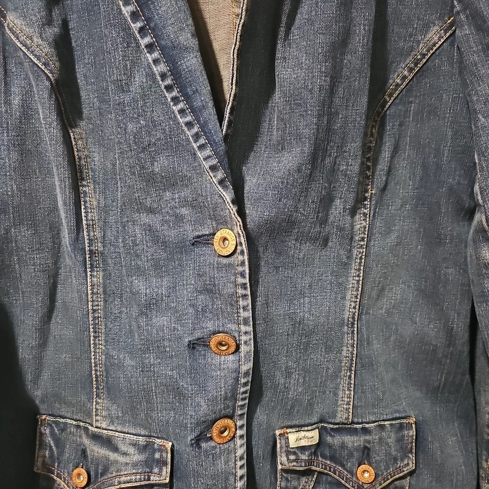 Chaqueta Blazer Vintage 90’s Levi Strauss Signature Mujer’s Elastizada Denim Grande Foto 4 de 4