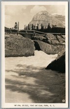 RPPC Postcard YoHo National Park BC Natural Bridge over the water posted 1979