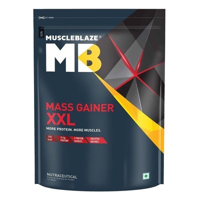 MuscleBlaze Mass Gainer XXL with Complex Carbs, Proteins (Chocolate, 1 kg)
