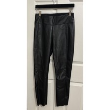 Wolford Edie Forming Leggings Black Vegan Leather Sz 10