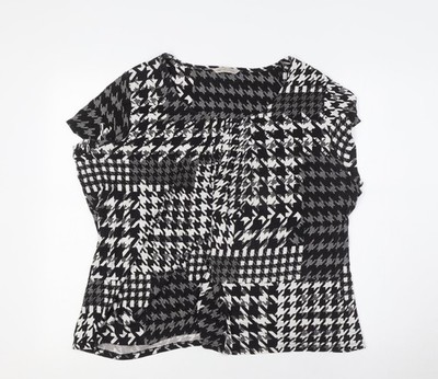 Marks and Spencer Damen Schwarz Viskose Basic Knopfleiste Größe 20 U-Ausschnitt
