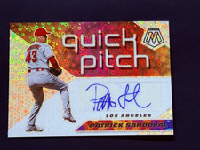 2021 Panini Mosiac Quick Pitch Prizm Autograph Auto #QPA-PA Patrick Sandoval