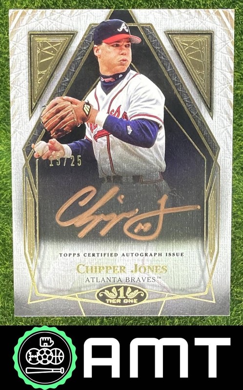 Chipper Jones Auto 2022 Topps Tier One Bronze 13/25 Atlanta Braves #T1A-CJ