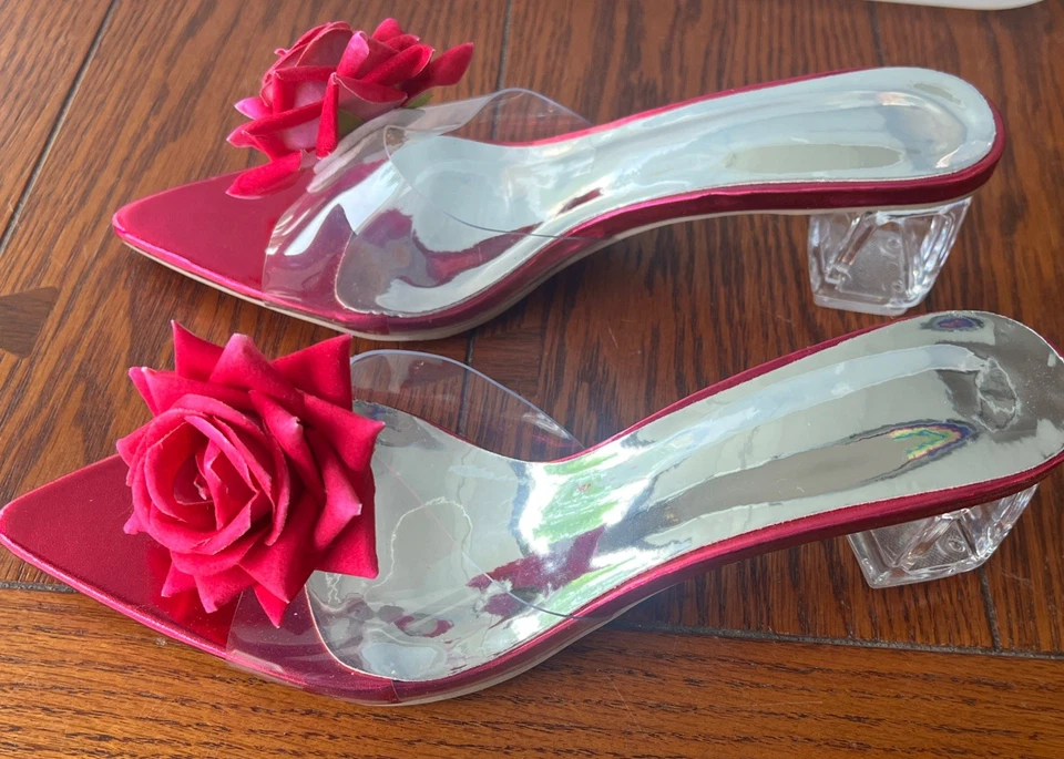 Tacones rosa con una flor rosa en la puntera~Talla 9~ nuevos~ Foto 3 de 4