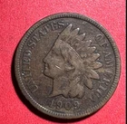1909 US Indian Head Cent! FINE! Last Year Issue! Lower Mintage! Old Coin