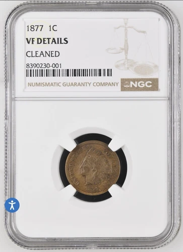 1877 Indian Head Cent VF Details NGC
