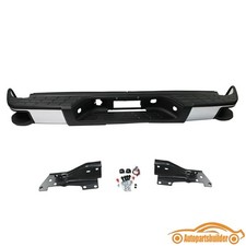 Chrome Rear Bumper Wside Pads Wo Sensor Holes For 07-13 Silverado Sierra 1500