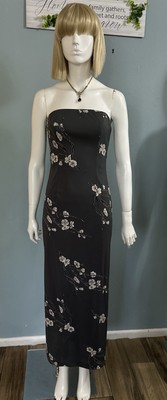 NWT Adrianna Papell gray long Beaded Floral evening dress