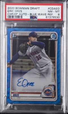 2020 BOWMAN DRAFT CHROME DRAFT PICKS AUTOS #CDAEO ERIC ORZE 109/150 PSA 8 AUTO