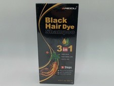 MEIDU Black Hair Dye Shampoo Instant 3 In 1 100 Grey Coverage EXP: 1/27