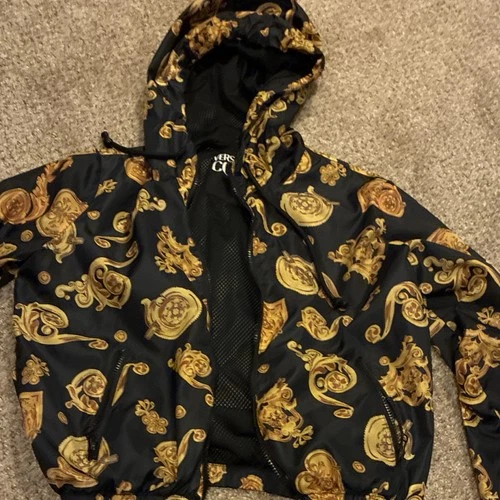 Versace Jeans Couture WoMen's Black/Gold Baroque Hooded Full Zip size S image 3