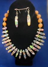 Classic, One-of-A-Kind Impression Jasper Neckace & Earring Set