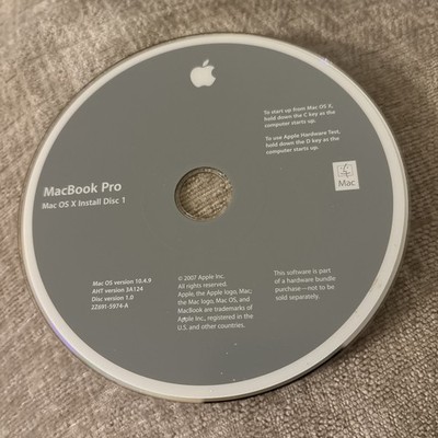 Vintage 2006 Apple Mac OS X Install Disc 1 Disc Version 1.0 2Z691-5974-A