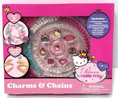 Hello Kitty Princess Charms & Chains Jewelry Making Kit DIY Crafts, New
