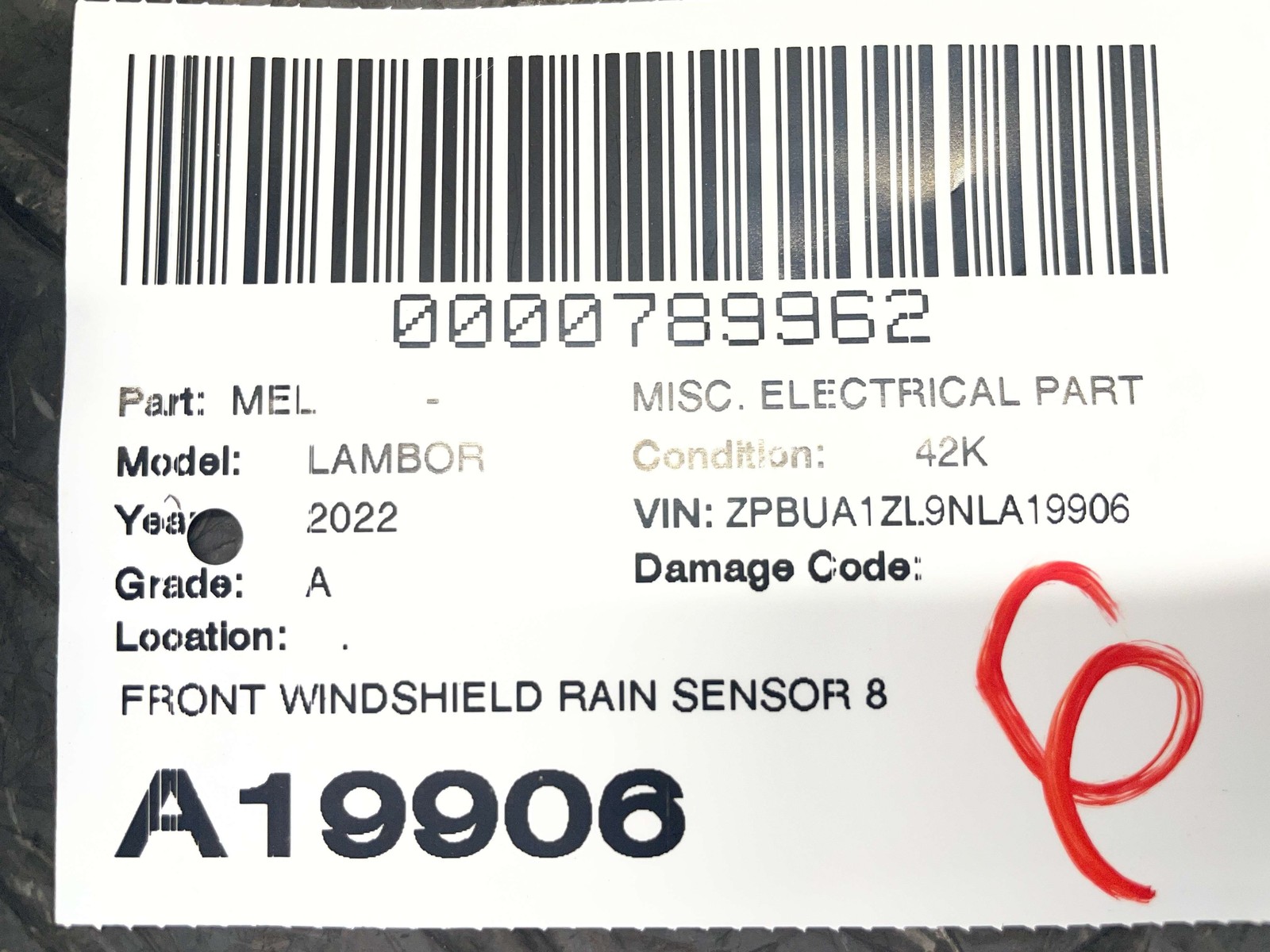 Lamborghini Urus 2019-2025 Front Rain sensor P/N 81A955555B