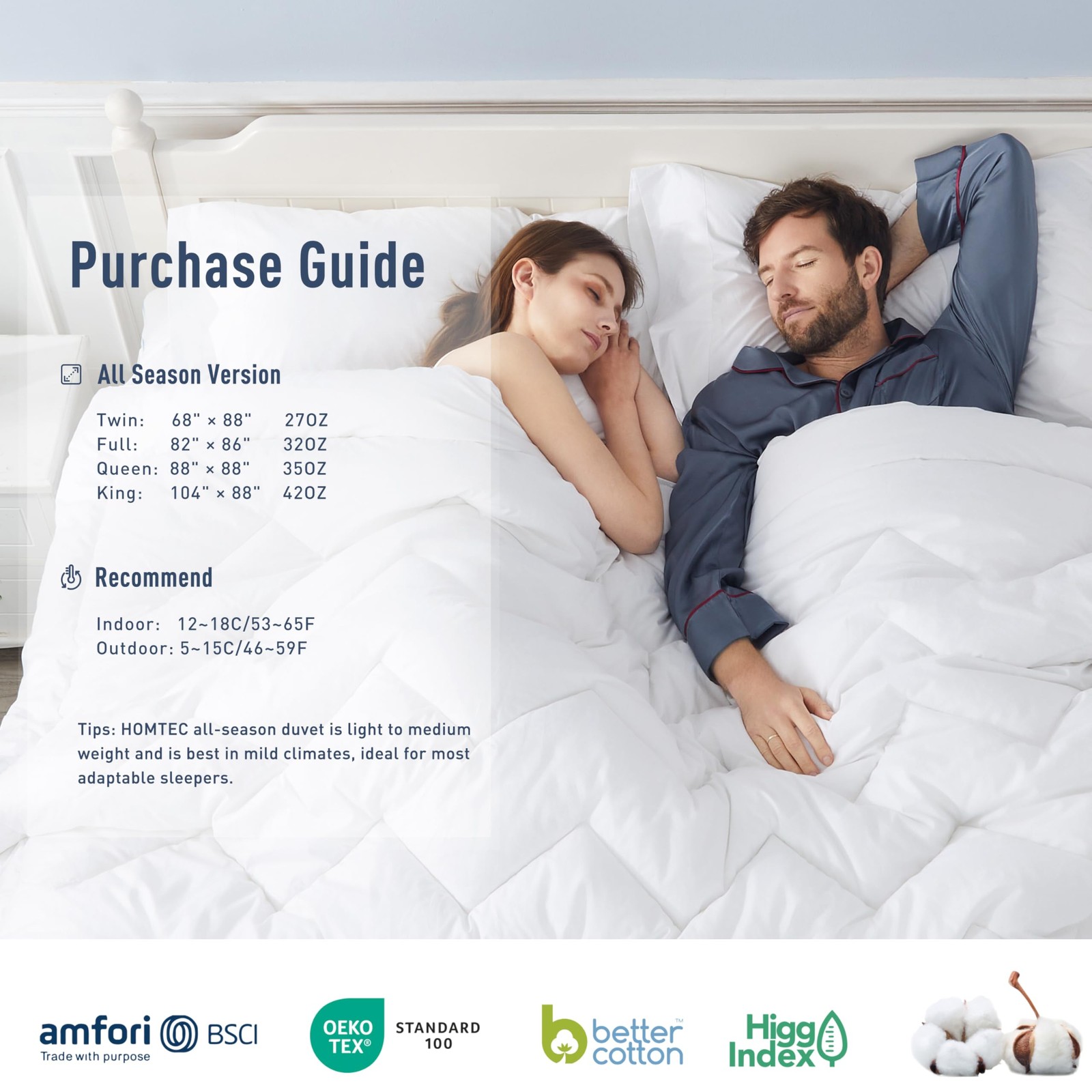 Duvet Insert Cotton Comforter Queen Size White Down Alternative Duvet Insert ...