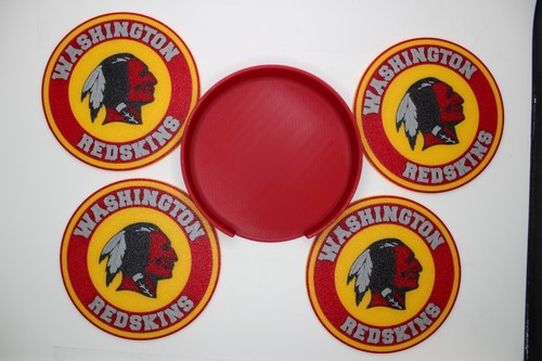 Washington Redskins NFL 4 Pack Coaster Set With holder 3d Printed Brand New - Picture 8 of 8