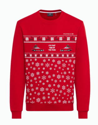 Original Porsche Weihnachtspullover, Christmas Sweatshirt Unisex, rot