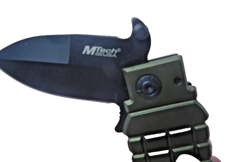 NUEVO MTech EE. UU. Granada Verde Plegable Navaja Táctica Exterior Acero 440 Foto 4 de 4