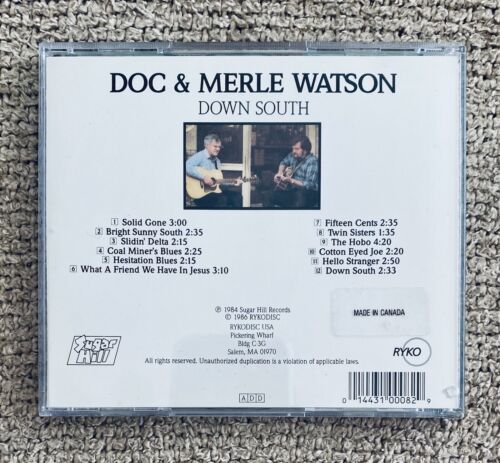 DOC & MERLE WATSON: DOWN SOUTH, (1986), CD, Folk, Country, Canadian Import, Mint - Picture 2 of 3