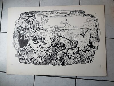 Comic Zeichnung ( Panel 73x 51 cm ,Tusche,Pappakarton) 60 er Style -4