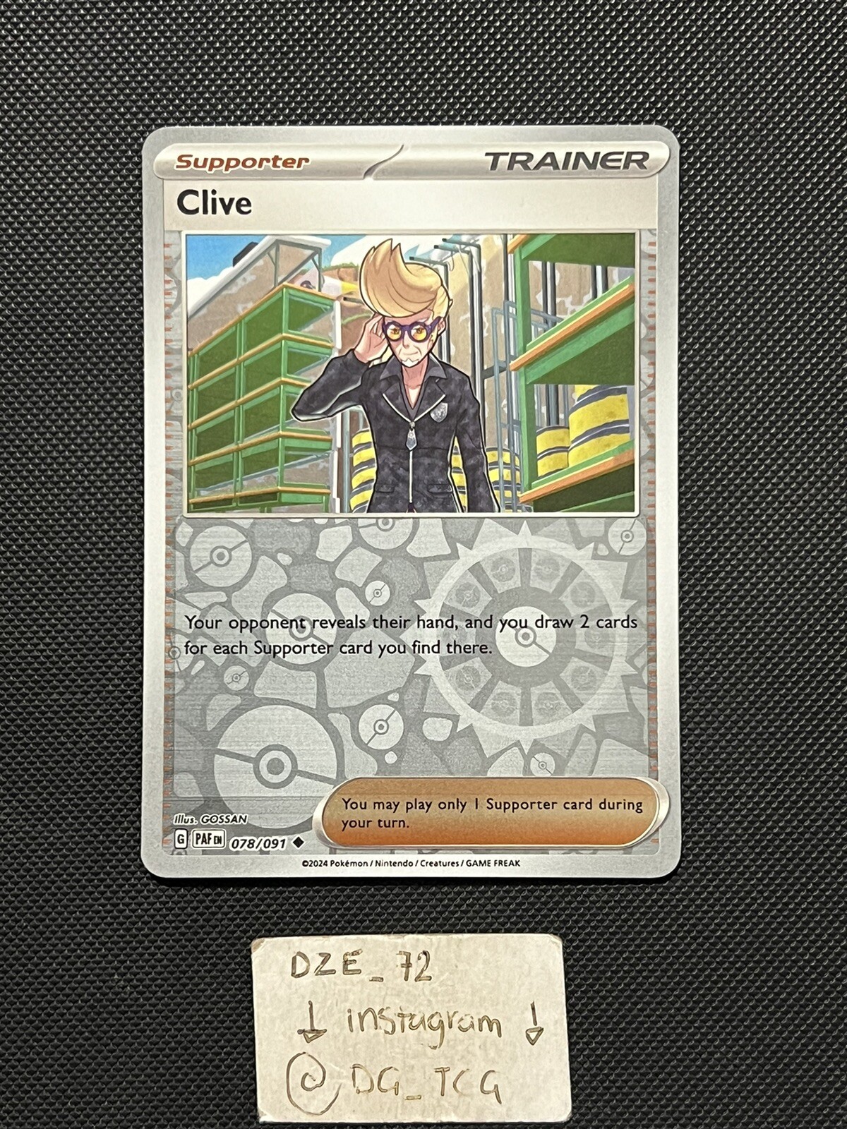 Pokemon Paldean Fates - Clive - 078/091 - REVERSE HOLO - M/NM