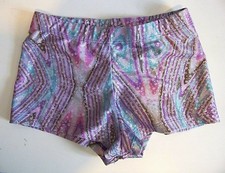 Girls size Large Eurotard Purple Sparkle Dance Shorts EUC  