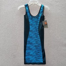 Guess Women Dress XS Blue Colorblock Tessie Spacedye Seamless Tank Sleeveless
