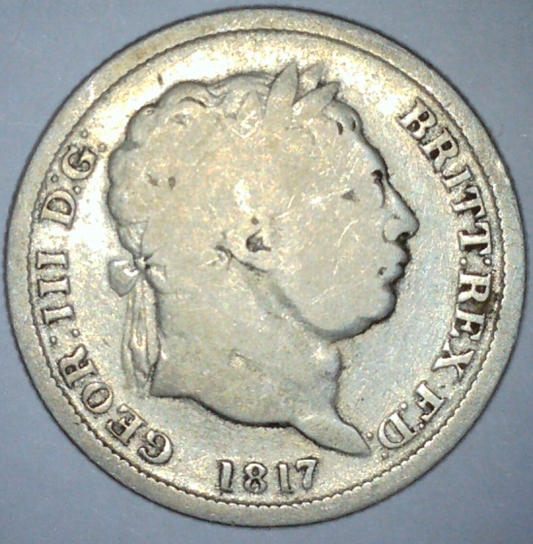 GREAT BRITAIN 1817 Shilling Mad King George III England
