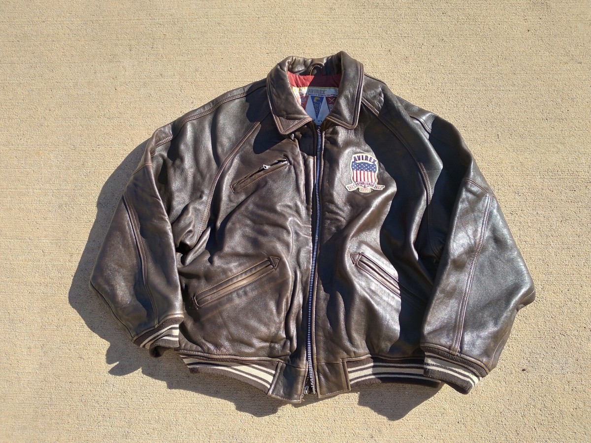 90s AVIREX ICON VTG USA 'ALL AMERICAN' USA LEATHER JACKET 90s AVIREX ICON VTG USA 'ALL AMERICAN' USA LEATHER JACKET