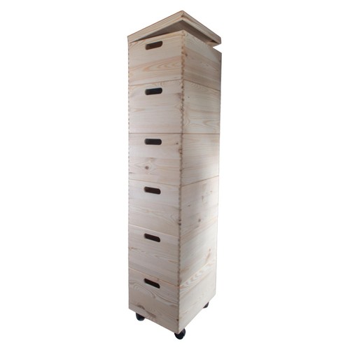 6 Tier Large Wooden Stackable Storage Boxes| 40 x 30 x 147 cm |Decorative Pine - Picture 11 of 11
