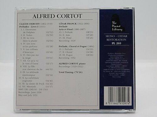 CD Alfred Cortot Die Klavierbibliothek Aufnahmen 1929 bis 1932 Debussy Franck - Bild 2 von 3