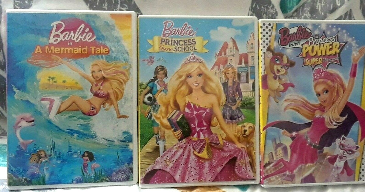 Barbie DVD's A Mermaid Tale, Princess Power Barbie Princess Charm School