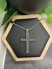 22  Silver-Tone Chain Necklace  2  Cross Pendant New Free Ship B3723